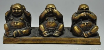 

Marked China Temple Buddhism Old Copper Bronze Maitreya Buddha Sentiment Statue