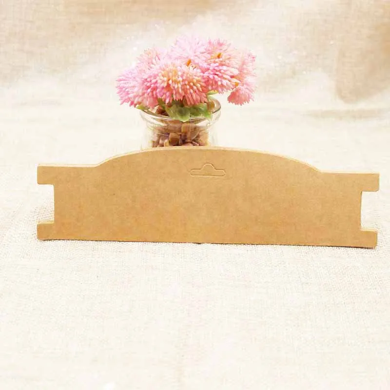 

21*5.90cm 100pcs kraft paper cardboard elastic headband display tag card hair band packing card custom logo cost extra