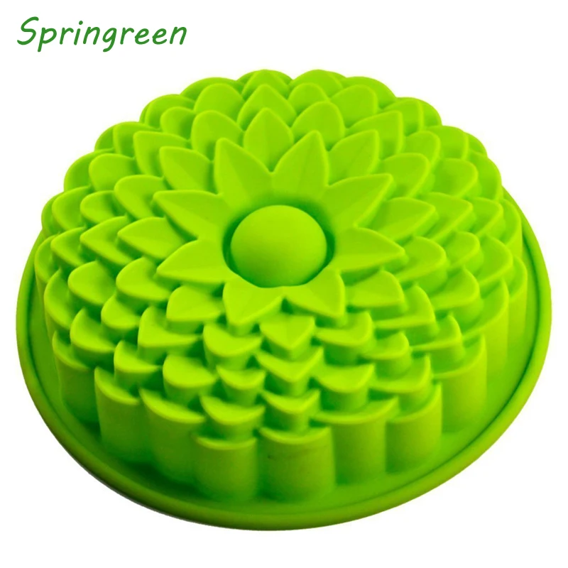 

Springreen Round Sunflower Silicone Birthday Cake Baking Pan Handmade Bread Loaf Pizza Toast Tray Silicone Cake Mold
