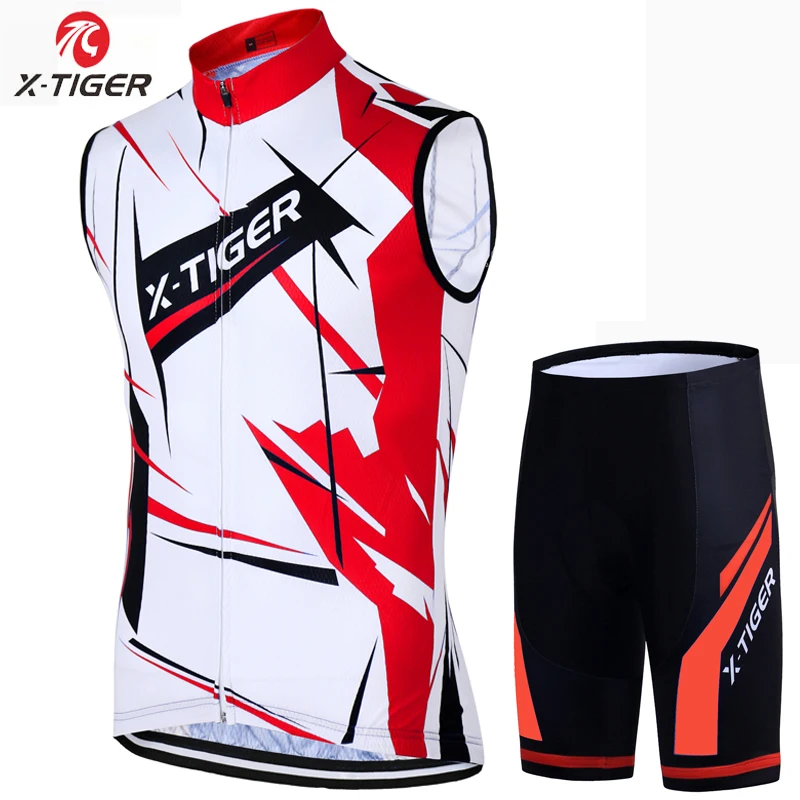 Normal Cycling Set X-Tiger Pro без рукавов Велоспорт Джерси Набор для велоспорта Униформа дышащий MTB велосипед Велоспорт одежда костюм - Цвет: Normal Cycling Set