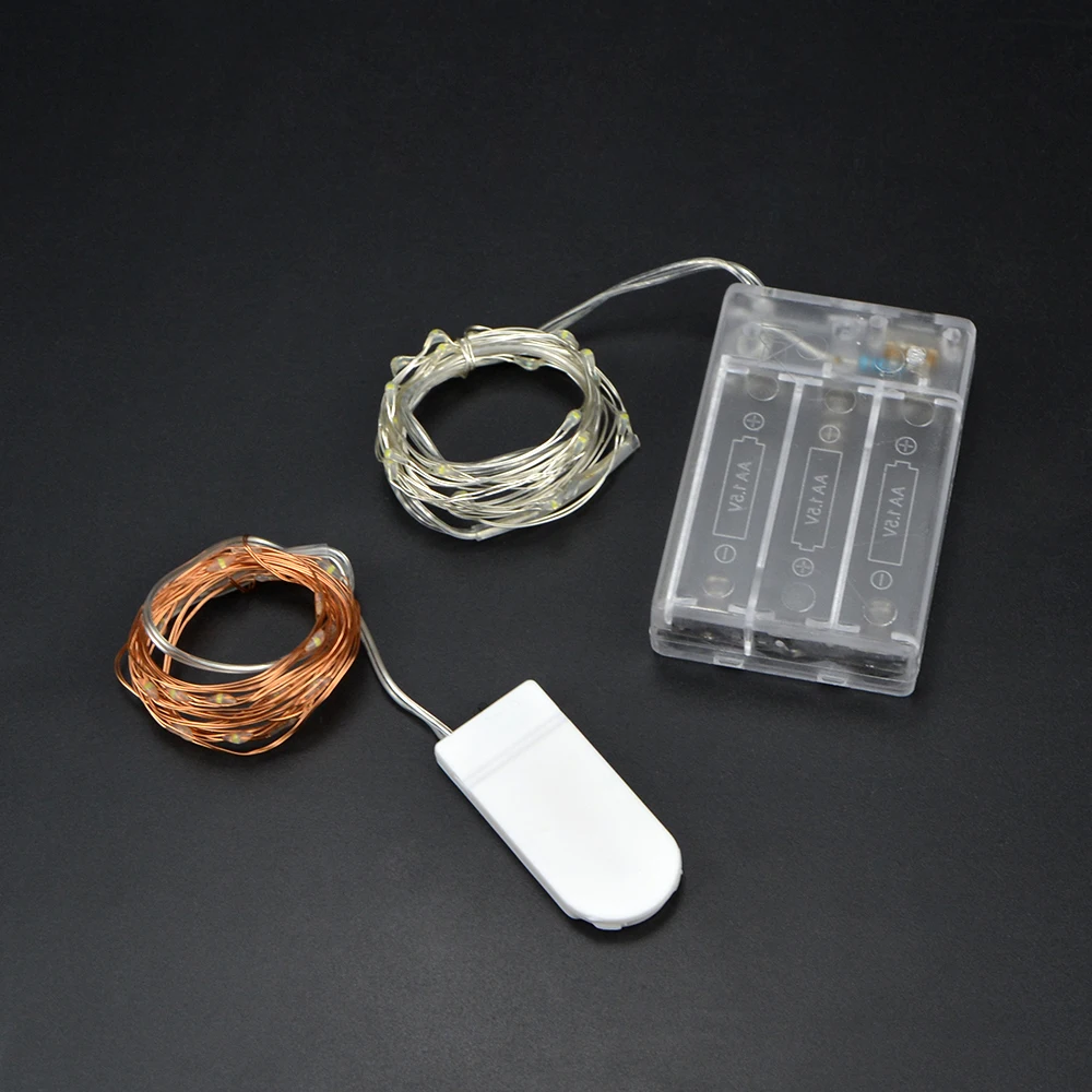 

AIMENGTE Christmas 5M or 2M Copper Wire LED Holiday light Battery Operated LED Fairy String tape for Party Wedding Home Decro