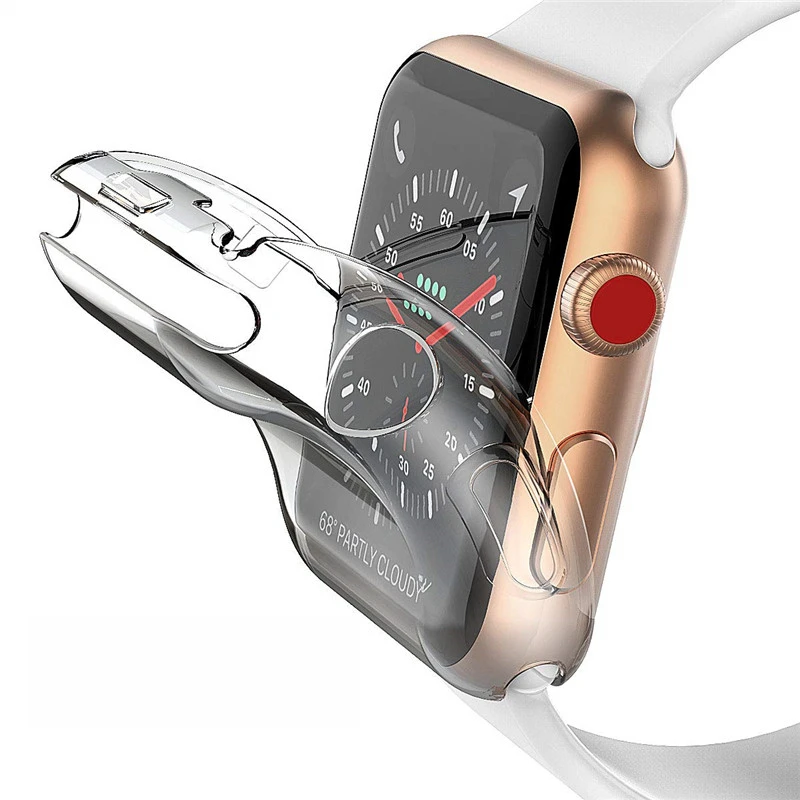 

Series 4 44mm 40mm Case for Apple Watch Screen Protector iWatch Overall TPU HD Clear Ultra-Thin Cover for Apple Watch 38mm 42mm