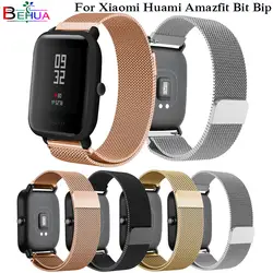 20 мм браслет для Xiaomi Huami Amazfit Молодежные умные часы металлический ремешок из нержавеющей стали стальной ремень для Amazfit Bip запястье