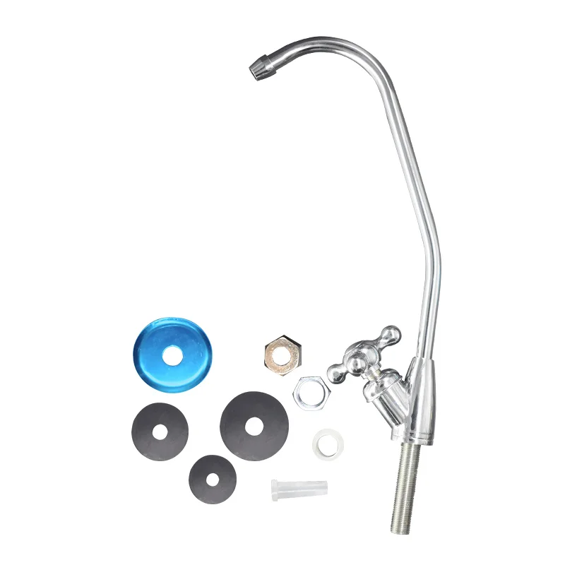

Stainless Steel Single Switch Three Fork Faucet 1/4" Water Purifier Gooseneck Faucet Ceramic Valve Core Reverse Osmosis Parts