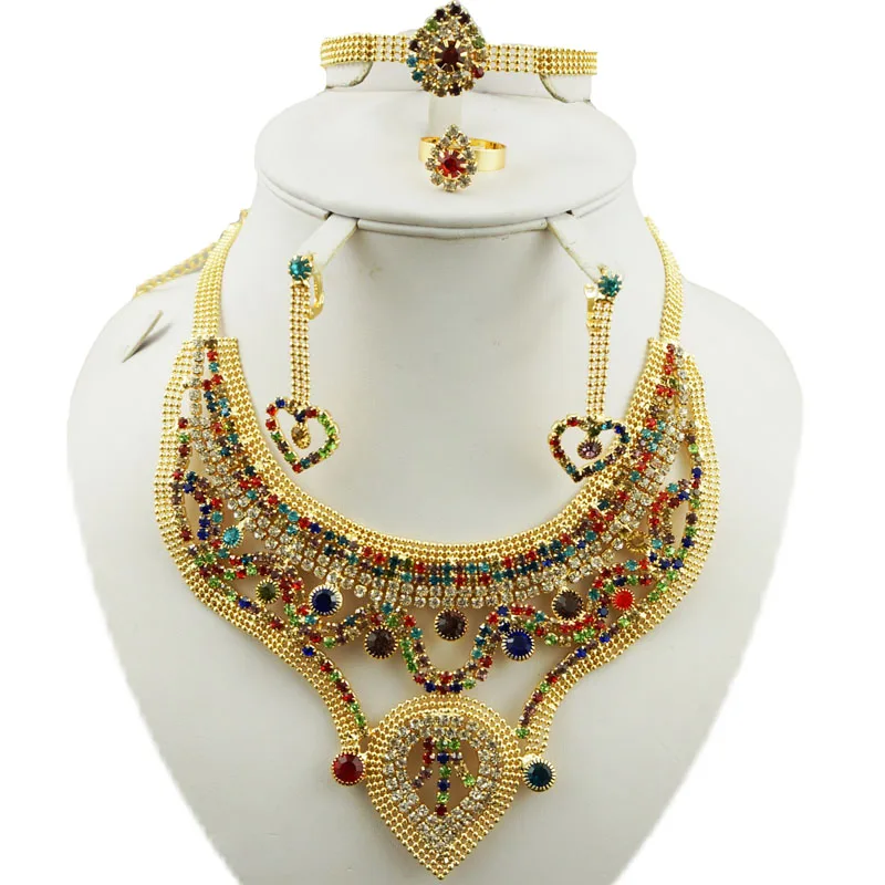 Индии Дизайн большой нигерийские Свадебные африканские бусы Ювелирные наборы кристалла моды в Дубае Золото Ювелирные наборы для Для женщи... Индии Дизайн большой нигерийские Свадебные африканские бусы Ювелирные наборы кристалла моды в Дубае Золото Ювелирные наборы для Для женщи...