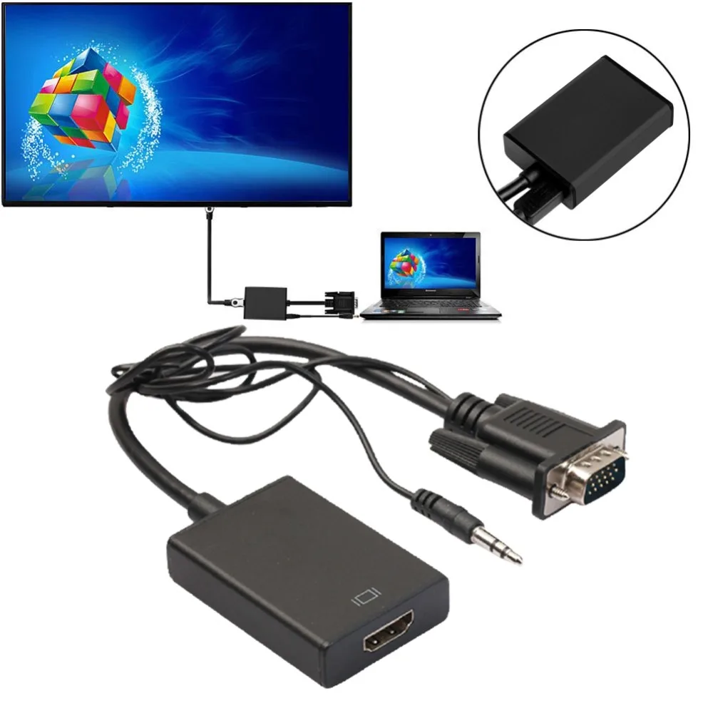 Адаптер VGA HDMI с 3 5 мм аудио поддержкой 1080P и USB кабель питания видео конвертер для