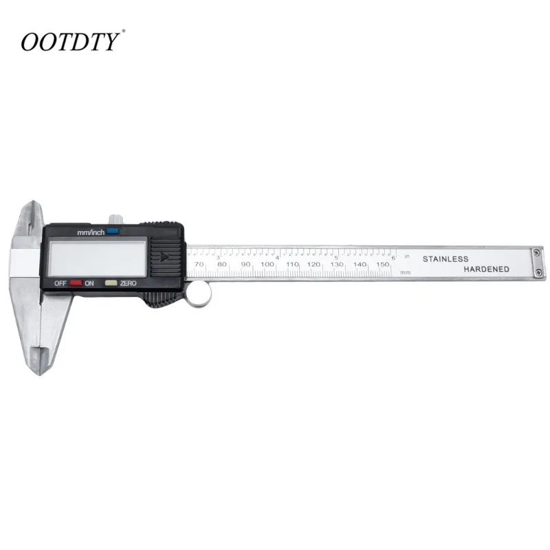

OOTDTY 6inch 150mm Digital Electronic Vernier Caliper Micrometer Gauge Widescreen Carbon Steel Measuring Tools