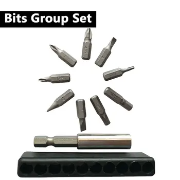 

10Pcs/set CR-V Precision Screwdriver Bit Group Set Tool 1/4" Hex Shank Slotted Phillips Pozidriv Screwdriver Bit