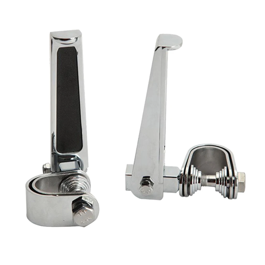 1 Pair Universal Folding Highway Motorcycle Clamp On Foot Pegs Silver For Honda Suzuki Etc 7.64 Inch | Автомобили и мотоциклы