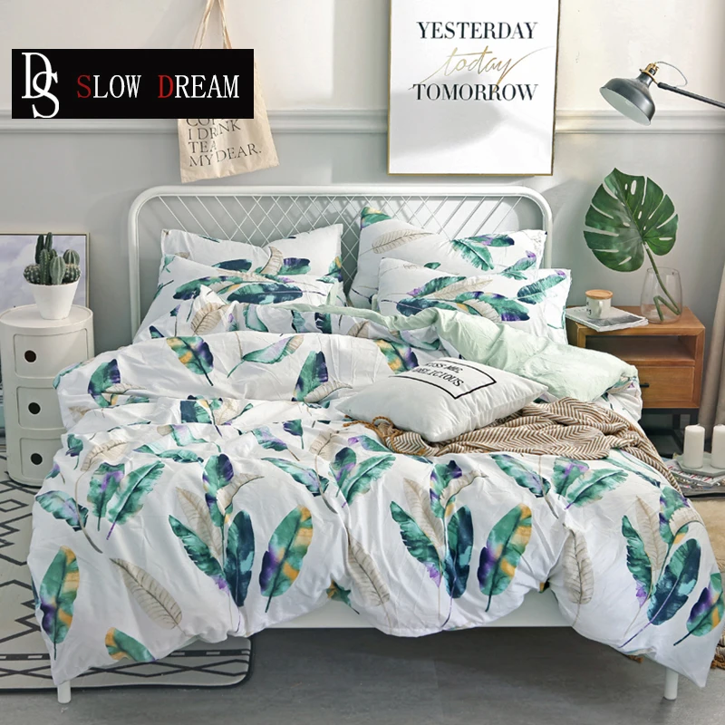 

SLOWDREAM Bedding Set 3/4PCS With Underwaer Nordic Bedspread Duvet Cover Pillowcases Double Queen King Adult Child Bedclothes