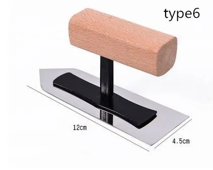 6 размеров, лезвие из нержавеющей стали с деревянная ручка, шатель для штукатурки строительство составляющие бетона лопатка L = 12/18/20/24 см