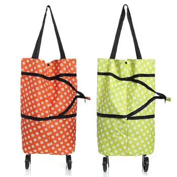 

New Folding Portable Shopping Bags Buy Vegetables Bag On Wheels Bags High Capacity Shopping Food Organizer Trolley Bag