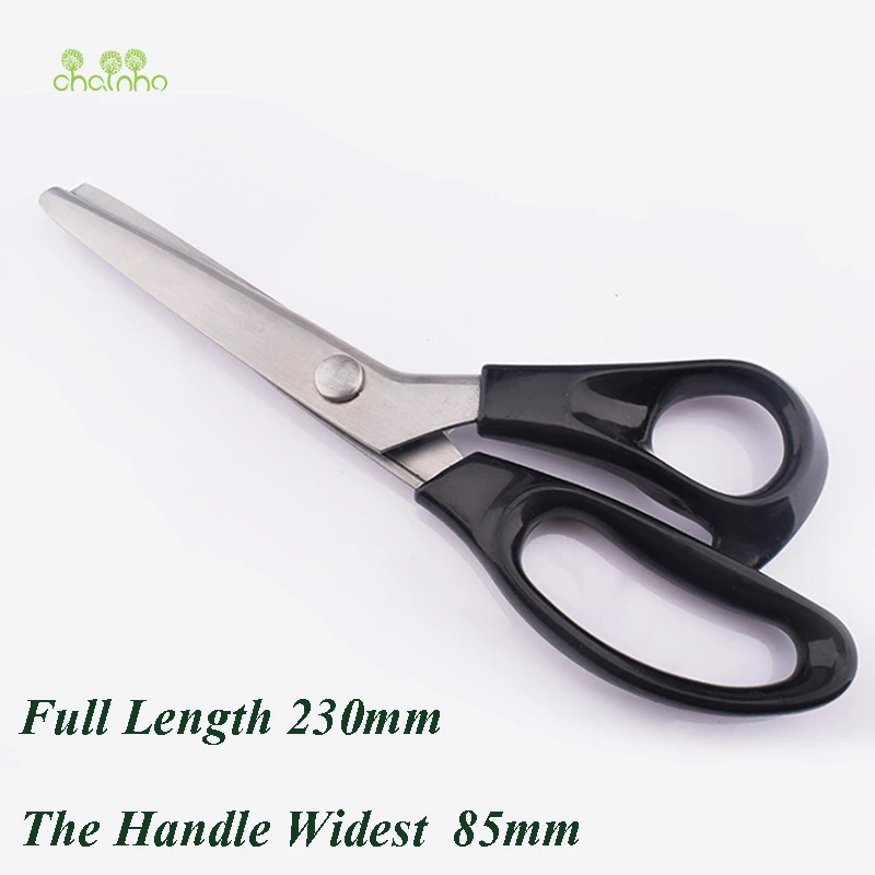 Chainho,Tailor Scissors with Round & TriangleTooth,Sewing Scissor with Zigzag Shape for DIY Sewing,Shears for Fabric or Leather