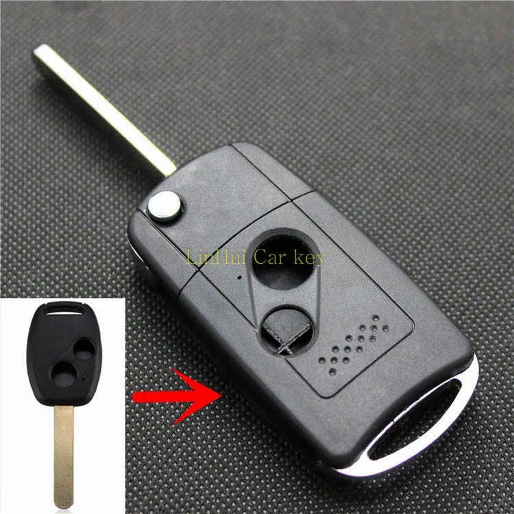 

PINECONE for HONDA CIVIC CITY FIT CRV ACCORD Keys Case 2 Buttons Uncut Blank Brass Blade Modified Remote Key ABS Shell 1PC