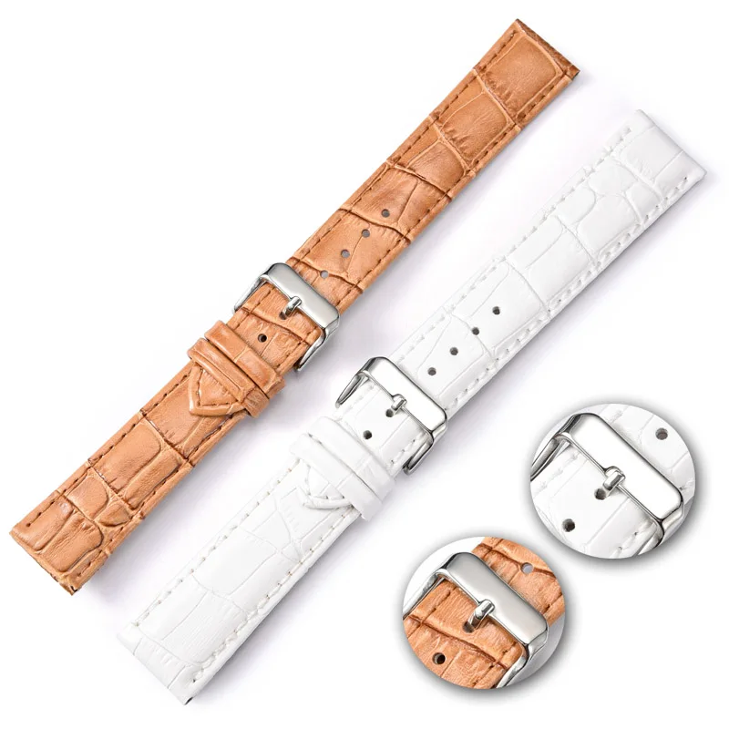 New Brand Watchbands Leather Watch Band 20mm 24mm Strap Watches Bracelet Accessories White Brown Men Women Watchband For Watch