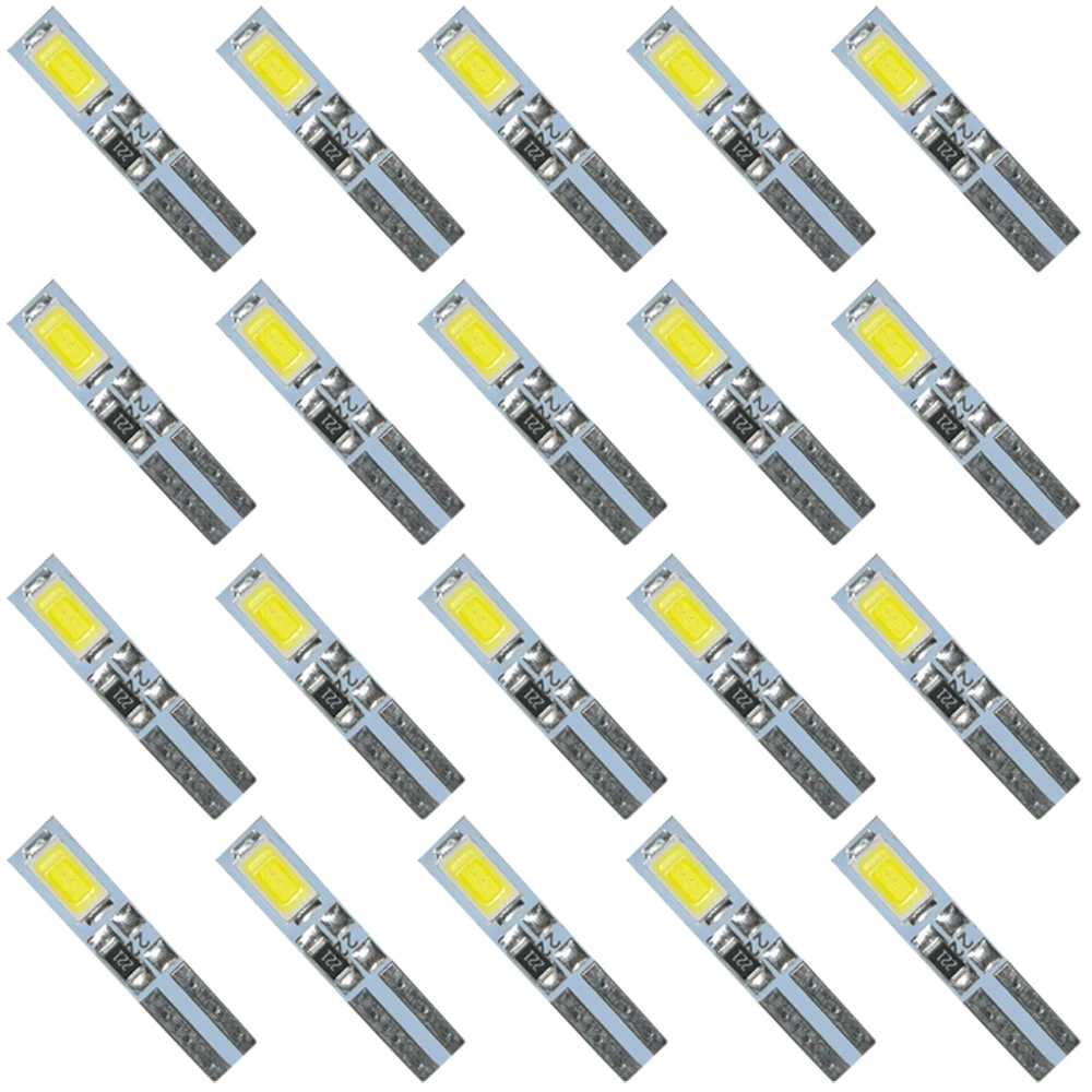 20 шт белый 6000K 58 70 73 74 T5 приборной панели датчик 2 5630/5730 SMD СВЕТОДИОДНЫЙ Wedge Bulb светильник