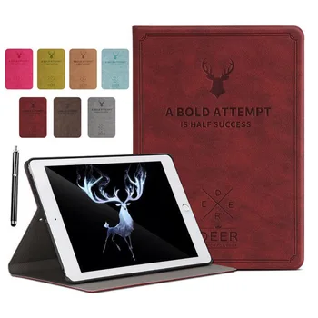 

XSKEMP Luxury Ultra Slim Magnetic Smart Flip Stand PU Leather Cover Case For Apple New iPad 2018 9.7 3D Deer Pattern Shell Skin