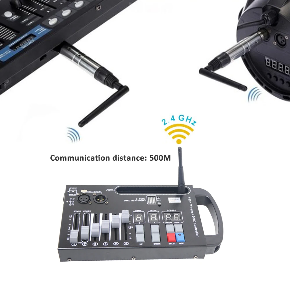 

54ch Wifi DMX Controller Battery Stage Lighting Effect RGB Dmx Controller LED Par Moving Head Spotlights Dmx Controleur