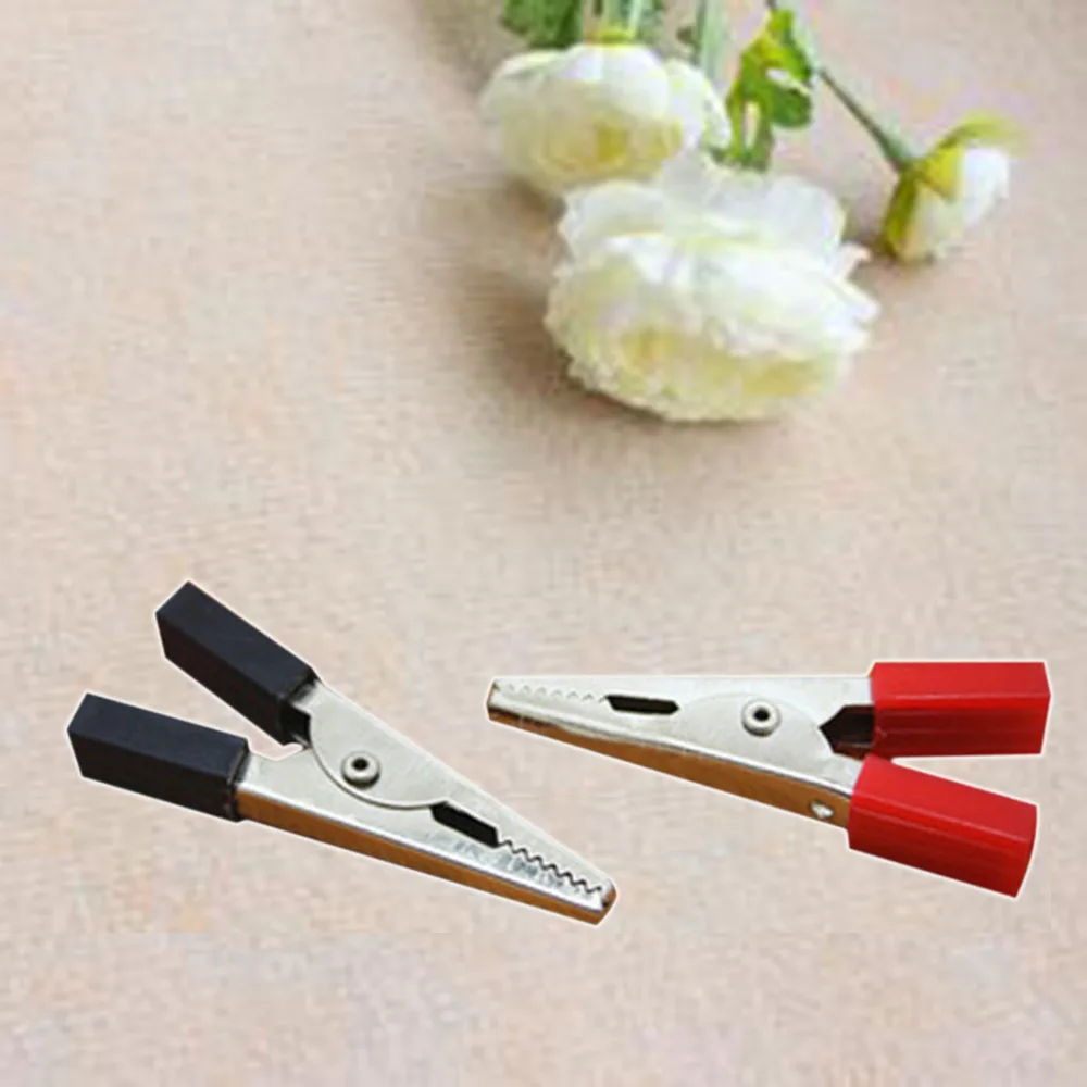 

Good 10Pcs/set 45mm Plastic Handle Test Probe Metal Alligator Clips Connector Electrical DIY Test Leads Wire Jumper