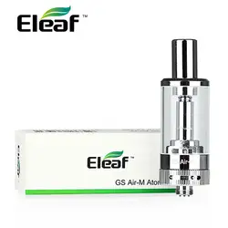 100% Оригинальный Eleaf GS Air-M распылитель Vape 4 мл GS Air Mega Pyrex клиромайзер с Двойной спиралью воздушный поток Регулируемый E-cig танк 510 нить