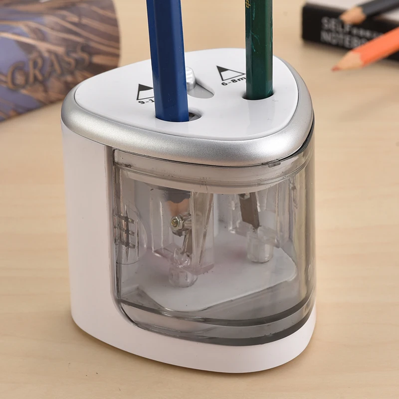 2018 New Automatic pencil sharpener Two-hole Electric Touch Switch Pencil Sharpener stationery Home Office School Supplies 2018 New Automatic pencil sharpener Two-hole Electric Touch Switch Pencil Sharpener stationery Home Office School Supplies