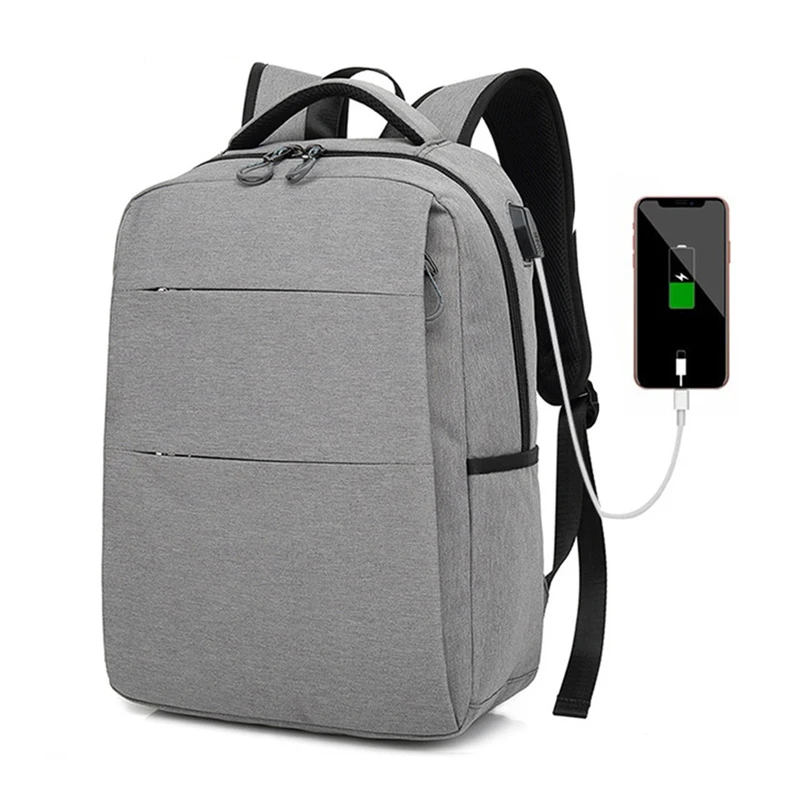 

New Unisex High Quality Nylon Travel Bag Large Capacity Backpack Solid Color Student Laptop USB Charging Waterproof Backpack