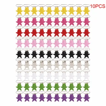 

New Arrive 10Pcs Baby Star Metal Suspenders Clips Soothers Holder Dummy Pacifier Clips