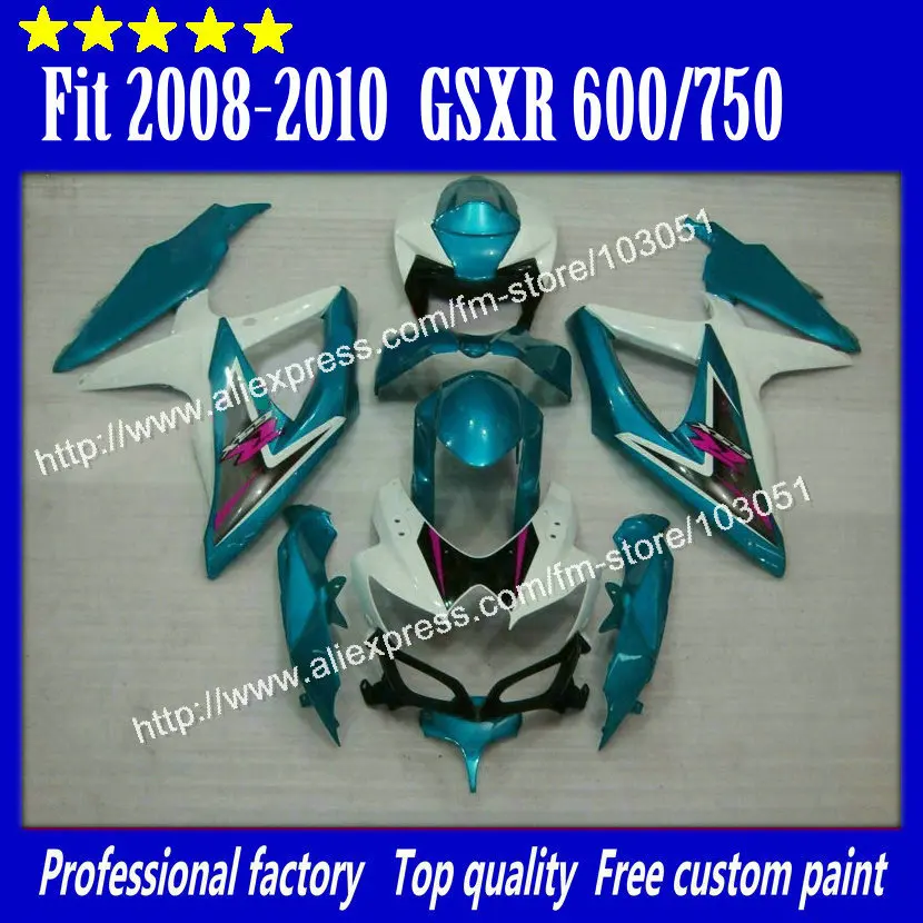 Bodywork for 2008 SUZUKI GSXR 600 fairings 2009 2010 GSXR 750 fairing K8 08 09 10 light blue su82