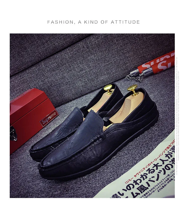 Size 36-44- Men's Shoes- Fashion Brand Men's Love Shoes- Spring Autumn- Soft Shoes Men's Leather -Walking Shoes- Leisure Driving Men's Flats (30)