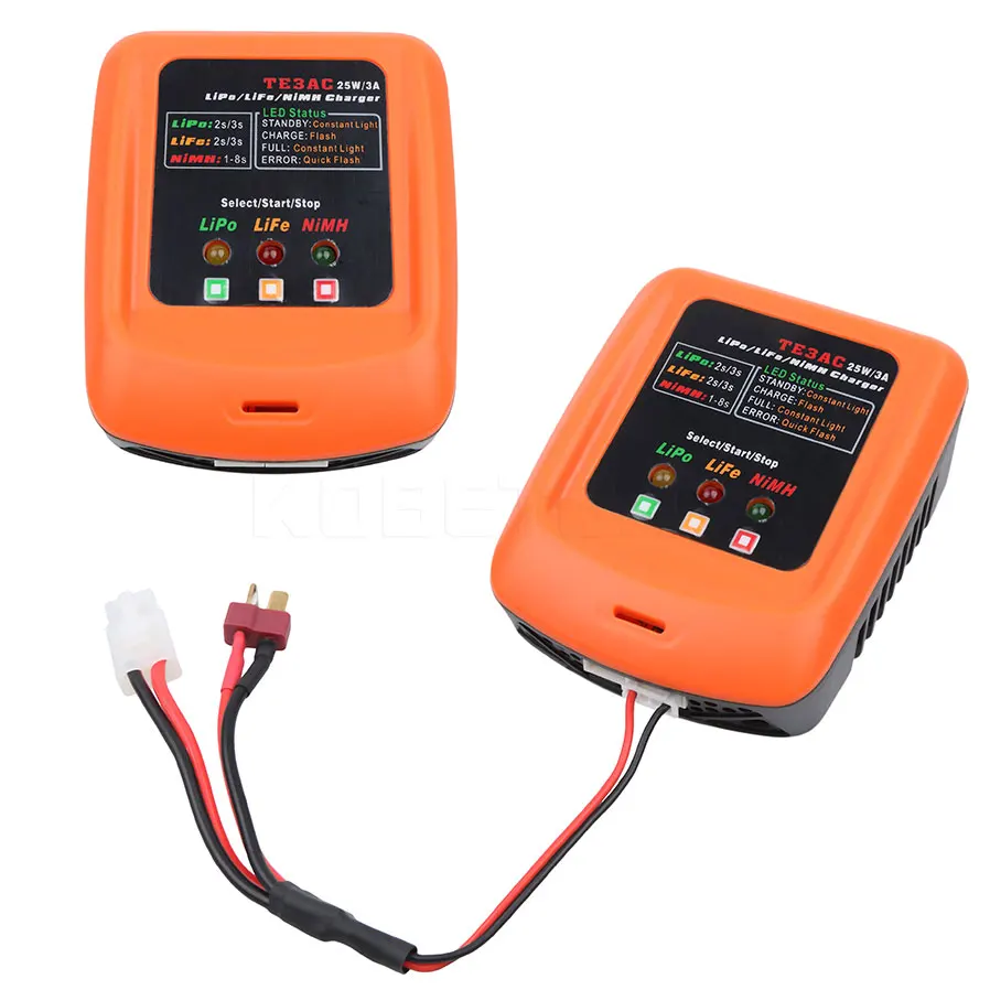 

kebiduTE3AC 25W/3A Professional Balance Charger for 2S 3S LiPo/2S 3S LiFe/1-8S NiMH Battery High Performance