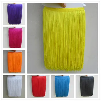 

YY-tesaco 10Yard 30cm Wide Lace Fringe Trim Tassel Fringe Trimming For DIY Latin Dress Stage Clothes Accessories Lace Ribbon