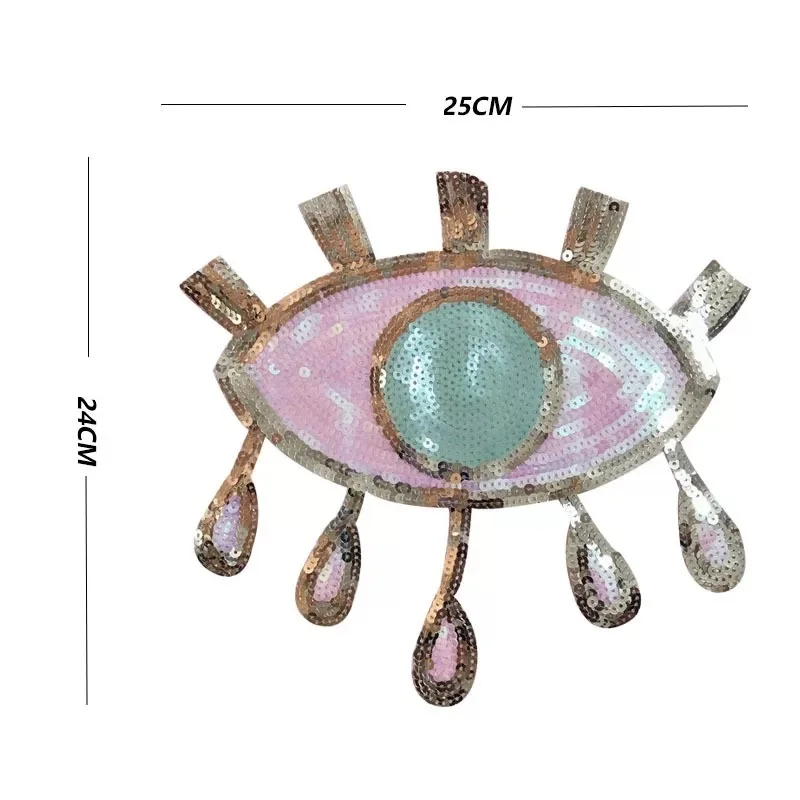 Новое поступление Розовые золотые блестки Глазные яблоки пришитые патчи для одежды Злой Глаз Блестки для шитья DIY 2 шт./лот