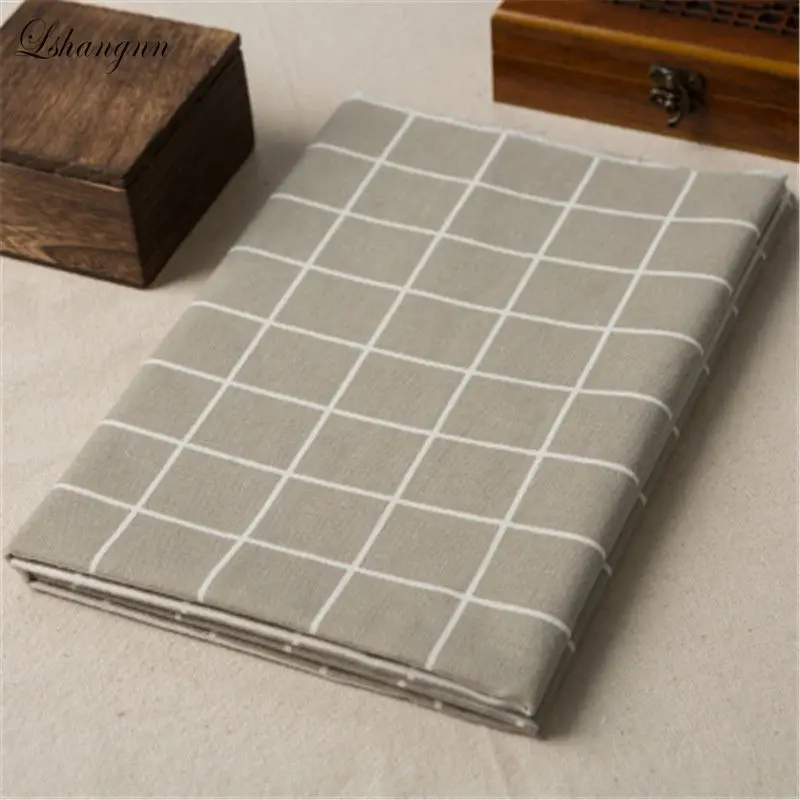 823 2017new 50x150 Cm Gris Plaid Coton Lin Tissu Toile De Jute Pour Coudre Textile Quilting à La Main Bricolage Canapé Tissu Rideau Tissu