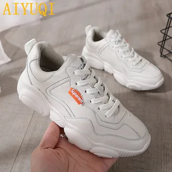 

AIYUQI Women casual shoes 2020 new spring genuine leather women flat shoes white fashion vulcanized sports shoes women