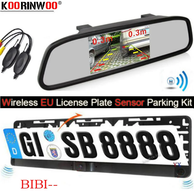 Koorinwoo Wireless Eu Parktronic Car Parking Sensor 2 License Plate