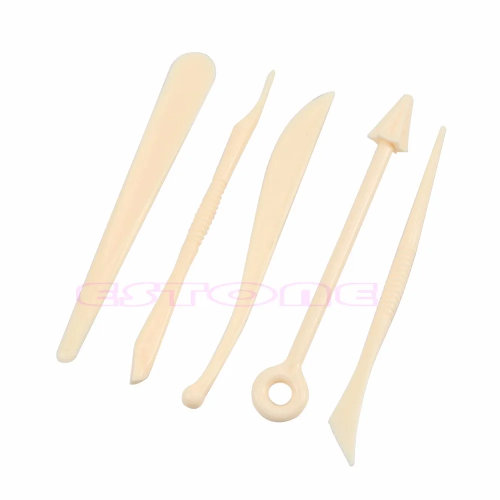 

5 Pcs Set Double Side Clay Pottery Wax Modeling Sculpture Carving Tools