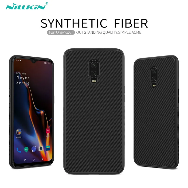 

NILLKIN Synthetic Fiber Case for Oneplus 6T Luxury Slim Carbon Fiber PP Plastic Magnetic Back Cover One plus 6t Oneplus 6 T Case