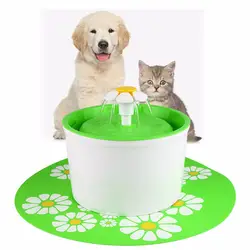 Автоматическая 1.6L цветок Стиль собака кошка котенок питьевой воды в ПЭТ фонтан ПЭТ Чаша напиток блюдо фильтр без мата