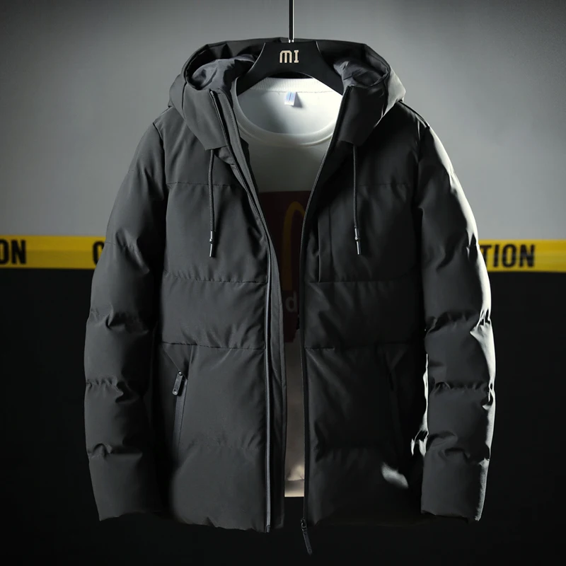 

New Mens Silk-like Cotton Padded Parka Thick Warm Coat Hooded Casual Size M-4XL Outwear L34