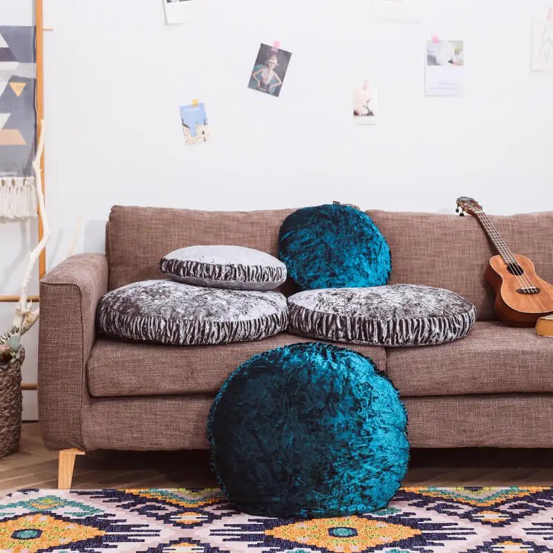 

40x40cm European round cushion velvet grey/blue pillow seat cushion back cushion indoor home decor seat pad mat