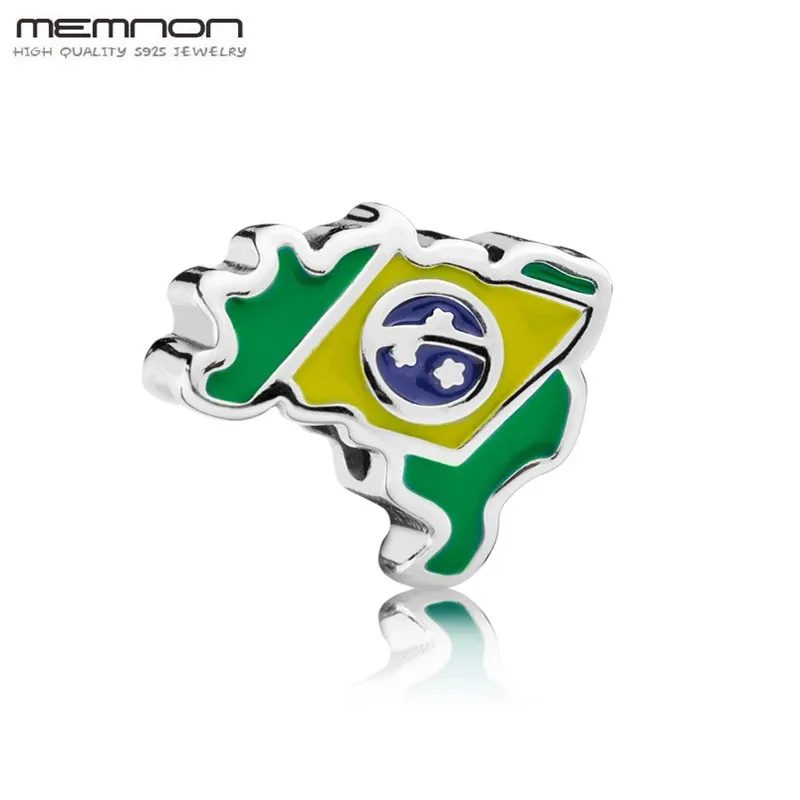

100% 925 Sterling Silver New Brazil Charms Enamel beads fit Original bead charm bracelets bangle DIY gift to women fine jewelry