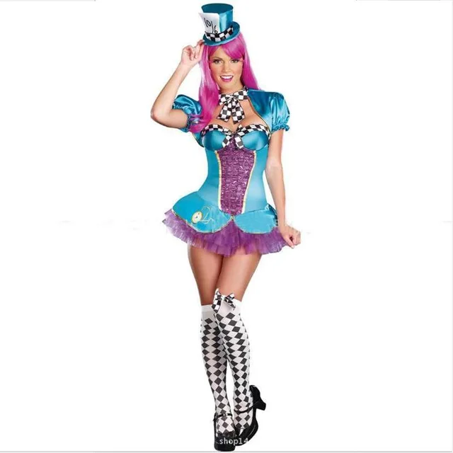halloween costume female magician cosplay crazy clown hat bars nightclubs performance costumes
