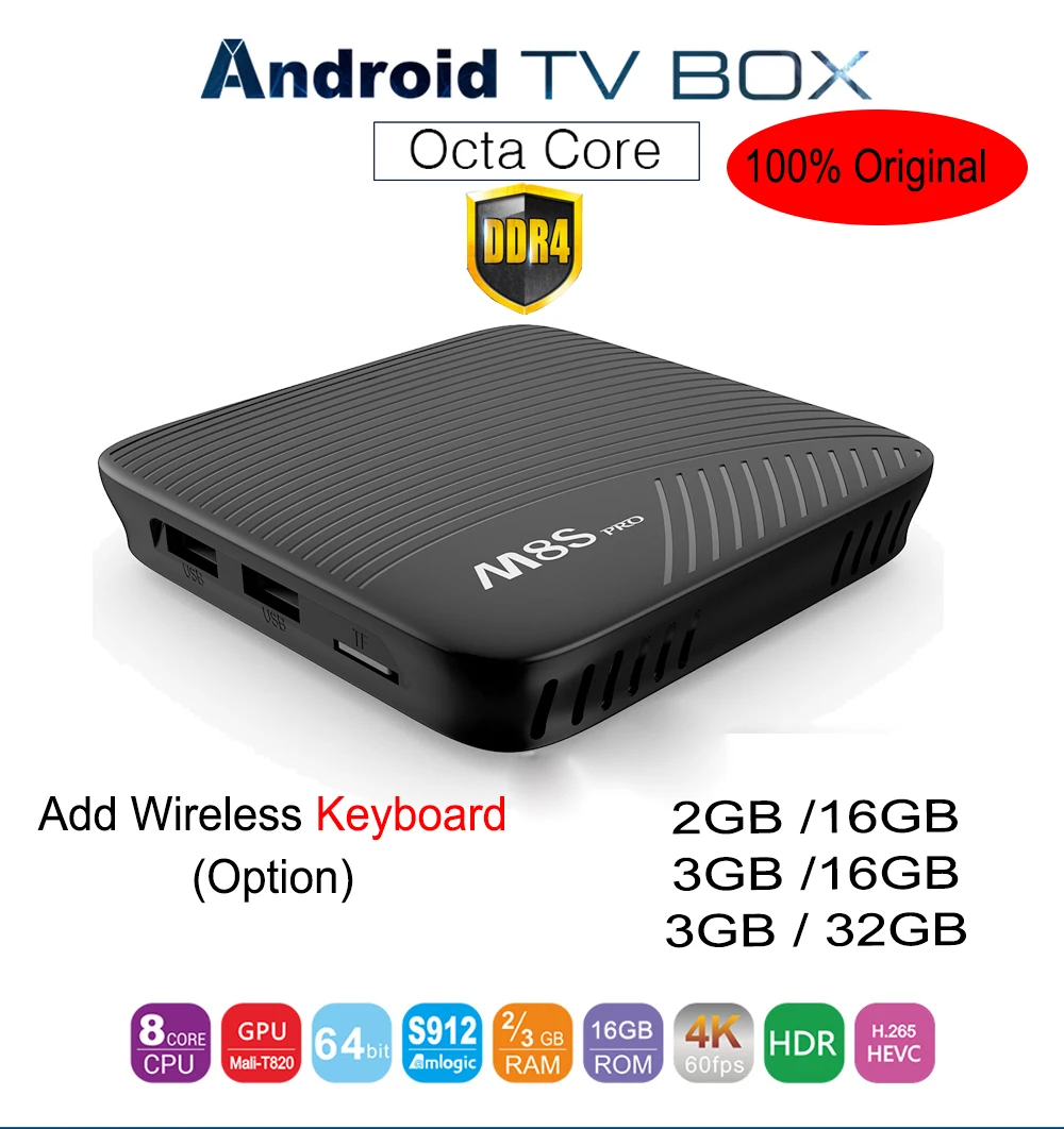 Prix pour MECOOL M8S PRO Android 7.1 Smart TV Box Max RAM 2 GB/3 GB DDR4 16 GB Amlogic S912 64 Peu Octa Core UHD 4 K 2.4G/5G WiFi Set-top boîte Prix pour MECOOL M8S PRO Android 7.1 Smart TV Box Max RAM 2 GB/3 GB DDR4 16 GB Amlogic S912 64 Peu Octa Core UHD 4 K 2.4G/5G WiFi Set-top boîte