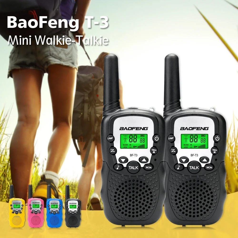 

1 Pair Mini Baofeng BF-T3 Walkie Talkie Portable 8 Channel Children Two-Way Radio 10 Call Tones Hf Transceiver Communicator T3