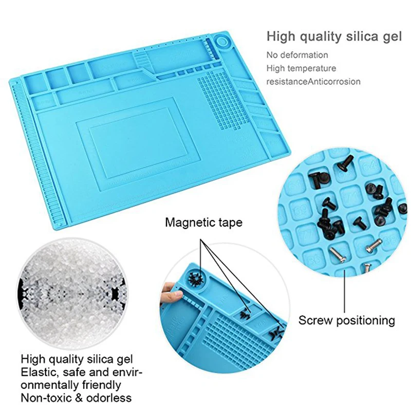 KALAIDUN теплоизоляция силиконовый коврик паяльный стол Магнитная платформа обслуживания для ремонта электроники телефон компьютер