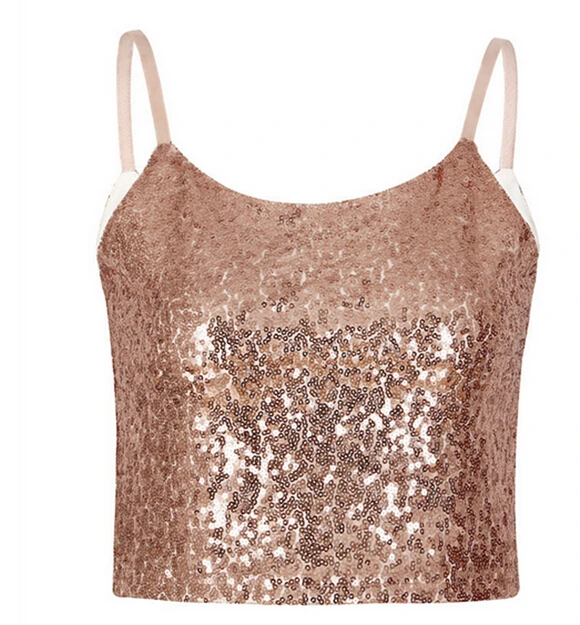 

Summer Womens Sexy Sequins Bling Shiny Party Club Evening Tanks Top Camis Sunsuit Bodycon Sleeveless Tees Crop Tops Clothes