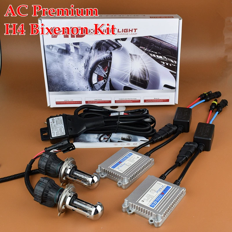

35W AC Hi Low HID H4 H4-3 9008 Bixenon Conversion Kit Slim Ballast Dual Beam Headlight 4300K 6000K 8000K Replacement Accessory