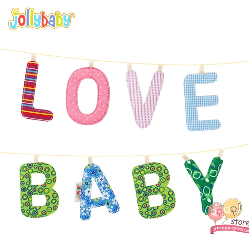 26 шт. Jollybaby ткань с надписью книги A to Z буквы Развивающие игрушки для детская кроватка галерея коляска Прорезыватель подвесной Декор