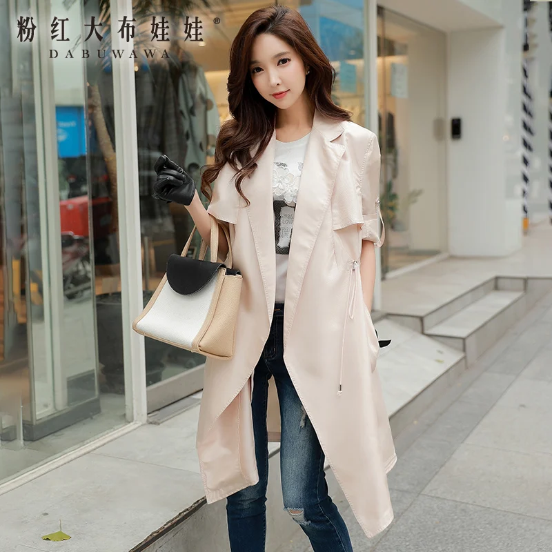 Brand Dabuwawa Original Design Trench Coat For Office Lady Style Solid Color A-Line Trench Coat For Elegant Woman