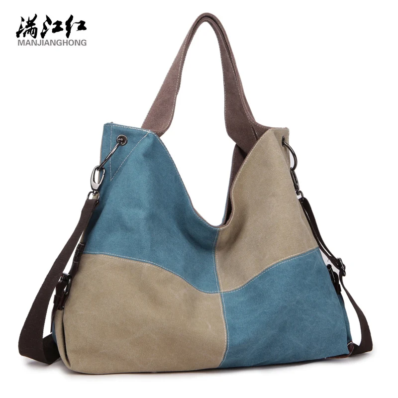

2018 high quality Vintage Famous Brands fashion canvas women shoulder messenger bag patchwork women's handbag Bolsas Femininas